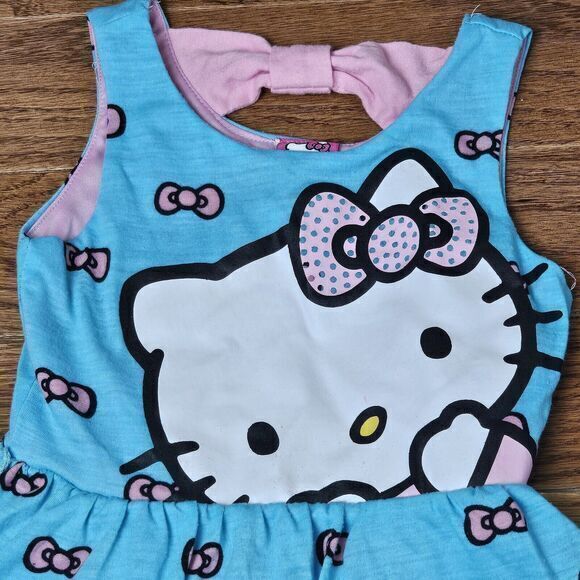 Sanrio Hello Kitty Dress Girls Size 4 Kids Blue Pink Tulle Tutu One Piece Outfit - Picture 2 of 9